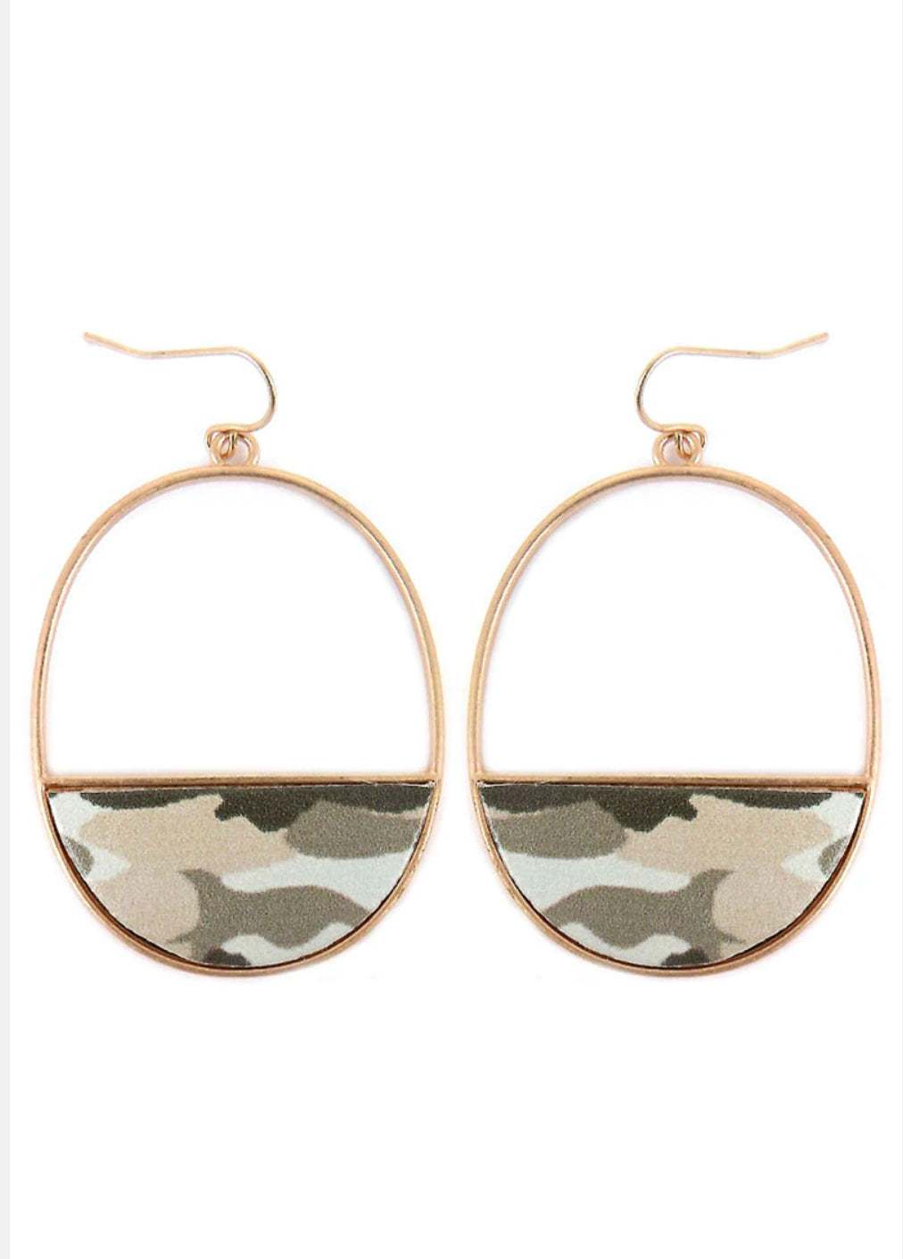 Camo fish hook earrings